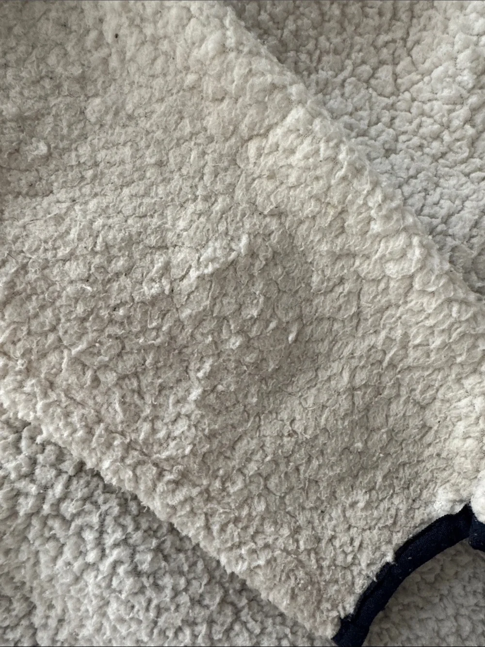 GAP Cream Sherpa Jacket with Navy Contrast Pocket